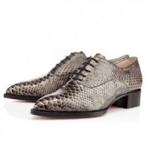 ISO womens Louboutin bronze Zazou flat python Oxfords size 9